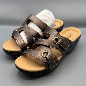 Clarks Merliah2 Cove Casual Leather Wedge Sandals